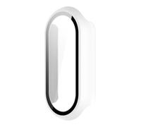 TPUOTI Case Glass For Xiaomi Mi Band 9 Anti Scratch Protective Cover All-around PC Screen Protector Bumper For Mi Band 9 Cover Shell watch Case(White A)