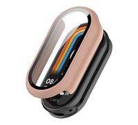 TPUOTI Case Glass For Xiaomi Mi Band 9 Anti Scratch Protective Cover All-around PC Screen Protector Bumper For Mi Band 9 Cover Shell watch Case(Pink-2)