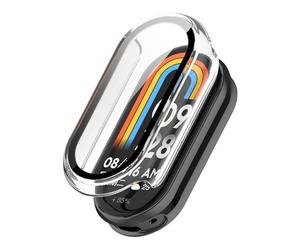 TPUOTI Case Glass For Xiaomi Mi Band 9 Anti Scratch Protective Cover All-around PC Screen Protector Bumper For Mi Band 9 Cover Shell watch Case(Transparent-2)