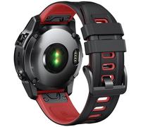 TPUOTI Compatible con Garmin Fenix 7X Band, repuesto de correa de silicona suave de 26 mm para reloj inteligente Fenix 5X/Fenix 6X/Fenix 5X Plus/Fenix 6X Pro/Fenix 3/Fenix 3HR(Black/Red)
