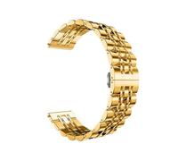 TPUOTI Correa de acero inoxidable con siete cuentas sólidas de 22mm 20mm para Huawei Watch4/4Pro GT2/3Pro de 46mm para Samsung Watch de 46mm pulseras de 45mm(Gold,20mm)