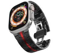 TPUOTI Correa de acero inoxidable para Apple Watch Ultra 2 de 49 mm, 45 mm, 44 mm, 42 mm, correa de metal con cierre plegable para Apple Watch Series 9, 8, 7, 6, 5, 4, 3, 2, 1 Ultra/Ultra 2 para