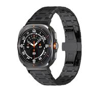 TPUOTI Correa de acero inoxidable para Samsung Watch Ultra, correa de 47mm, hebilla de mariposa de metal, pulsera de negocios para Samsung Galaxy Watch Ultra WatchBANDS(Black)