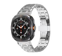 TPUOTI Correa de acero inoxidable para Samsung Watch Ultra, correa de 47mm, hebilla de mariposa de metal, pulsera de negocios para Samsung Galaxy Watch Ultra WatchBANDS(Sliver)