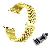 TPUOTI Correa de acero metálico para Apple Watch Ultra Band 49 mm 46 mm 44 mm 38 mm 42 mm Pulsera de repuesto IWatch Series 10 9 8 7 6 5 45 mm 41 mm Correas de reloj de ACERO INOXIDABLE(Gold Tool,38/4