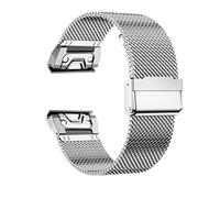 TPUOTI Correa de ajuste rápido de 20/22/26 mm para Garmin Fenix 8 43 51 mm 7s 7X 7 Pro Fenix 6s 6X 6 5s 5X 5Plus Tactix 7 Banda de acero inoxidable Forerunner 965 Correas de reloj(Silver,26mm)