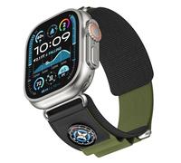 TPUOTI Correa de nailon de alta densidad para Apple Watch, correa de goma de 49mm, 45mm y 44mm, 10. ° 46mm y 42mm, Correa deportiva para montañismo(Army green,49mm)