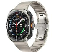 TPUOTI Correa de pulsera de metal para Samsung Galaxy Watch 7 Ultra 47 mm Pulsera de acero inoxidable para Samsung Galaxy 7 ULTRA 47 mm Correas de reloj(Titanium)