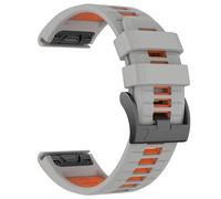 TPUOTI Correa de reloj de 26 mm para Garmin Fenix 7X Pro/ 7X/ 6X/ 6X Pro/ 5X/ 5X Plus/ 3/Fenix 3 HR, correa de silicona suave de ajuste rápido de 26 mm(Carbon Gray Orange)