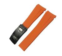 TPUOTI Correa de reloj de goma de 20mm, 21mm y 22mm apta para Rolex Submariner GMT Master Daytona, correa de silicona, pulsera negra para reloj(Orange black,22mm)