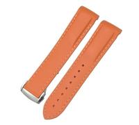 TPUOTI Correa de reloj de goma de 20mm, 21mm y 22mm para correa de reloj de silicona Omega Seamaster 300 Speedmaster AT150(Orange Orange,20mm)