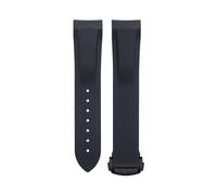 TPUOTI Correa de reloj de goma Flexible suave para Omega Speedmaster Moonwatch Seamaster 300 AT150 PLANET OCEAN 600 pulsera 20/21/22mm hebilla redonda negra(Black,20mm)