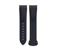 TPUOTI Correa de reloj de goma Flexible suave para Omega Speedmaster Moonwatch Seamaster 300 AT150 PLANET OCEAN 600 pulsera 20/21/22mm hebilla redonda negra(Black Black,22mm)