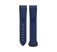 TPUOTI Correa de reloj de goma Flexible suave para Omega Speedmaster Moonwatch Seamaster 300 AT150 PLANET OCEAN 600 pulsera 20/21/22mm hebilla redonda negra(Blue,22mm)