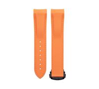 TPUOTI Correa de reloj de goma Flexible suave para Omega Speedmaster Moonwatch Seamaster 300 AT150 PLANET OCEAN 600 pulsera 20/21/22mm hebilla redonda negra(Orange Orange,21mm)