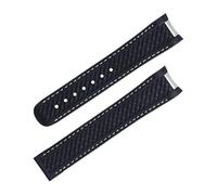 TPUOTI Correa de reloj de goma fluorada de 20mm y 21mm para correa Omega AQUA TERRA 150M AT150, correas de reloj ultraligeras con cierre plegable de 43mm y 41mm(Black No buckle,20mm)