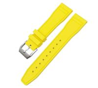 TPUOTI Correa de reloj de goma natural de 20 mm, 21 mm, 22 mm para relojes de piloto IWC IW3881 IW3777, color verde y amarillo, correa de caucho fluorado suave, 21mm, Ágata