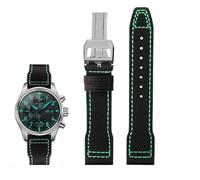 TPUOTI Correa de reloj de nailon de alta densidad para IWC Mark Pilot Prince Bertolo Portugal con hebilla plegable de 20 a 21 mm para hombre, correa de reloj de cuero vacuno de nailon, 20mm, Ágata