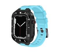 TPUOTI Correa de reloj de silicona de metal de acero inoxidable con bisel de lujo para Apple Watch Band 9 8 7 45 mm 6 SE 5 4 Series 44 mm juego de correa de repuesto para reloj, 44mm, Acetato, No es