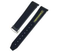 TPUOTI Correa de reloj para 326, pulsera deportiva negra 300, correa de reloj suave de silicona de goma de 19mm, 21mm y 20mm(Yellow silver,21mm)