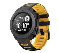 TPUOTI Correa de repuesto de silicona para reloj Instinct Band, Compatible con correas de reloj Garmin Instinct 2/Solar/Tactical de 22mm(Black-yellow)