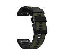 TPUOTI Correa de repuesto de silicona suave, transpirable e impermeable para reloj Garmin Fēnix/Epix/Quatix/MARQ Series/Descent Series/D2 Series/Enduro/Tactix, para QuickFit de 22 mm(Army Green Black,