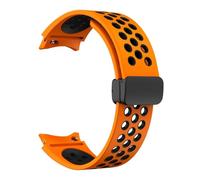 TPUOTI Correa de silicona de 20 mm para Samsung Galaxy Watch 6 Classic 43 47 mm 5Pro 45 mm Breathe No Gaps Reloj con hebilla magnética 7 6 5 4 40 mm 44 mm Correas de reloj(Silver Yellow,Watch 6 4 Clas
