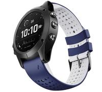 TPUOTI Correa de silicona de 22mm para reloj Garmin Fenix 6, 7, 8 Sapphire, 6 Solar, 5 Plus, 4, Forerunner 935, 945, 955, 965(Blue/White)