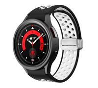 TPUOTI Correa de silicona para Samsung Galaxy Watch 6 Classic 43mm 47mm 5Pro 45mm Correa con hebilla magnética para Galaxy Watch 6 5 4 40mm 44mm(Red Black,Watch 5 Pro 45MM)