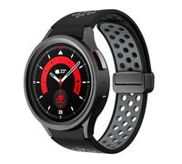 TPUOTI Correa de silicona para Samsung Galaxy Watch 6 Classic 43mm 47mm 5Pro 45mm Correa con hebilla magnética para Galaxy Watch 6 5 4 40mm 44mm(Black Gray,Watch 6 40MM 44MM)