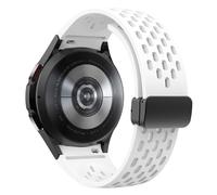 TPUOTI Correa de silicona para Samsung Galaxy Watch 7, 6, 5, 4, 40mm, 44mm, 5Pro, 45mm, hebilla magnética, 6 Classic, 43mm, 47mm, pulsera sin espacios(White,Watch 4 6 classic)