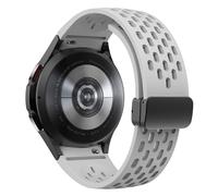 TPUOTI Correa de silicona para Samsung Galaxy Watch 7, 6, 5, 4, 40mm, 44mm, 5Pro, 45mm, hebilla magnética, 6 Classic, 43mm, 47mm, pulsera sin espacios(Light grey,Watch 4 5 6 7 40MM)