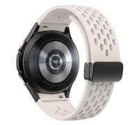 TPUOTI Correa de silicona para Samsung Galaxy Watch 7, 6, 5, 4, 40mm, 44mm, 5Pro, 45mm, hebilla magnética, 6 Classic, 43mm, 47mm, pulsera sin espacios(Starlight,Watch 4 5 6 7 44MM)