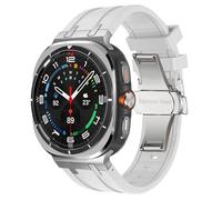 TPUOTI Correa de silicona para Samsung Galaxy Watch Ultra 47mm, pulsera de lujo para hombre para Galaxy 7 47 Ultra 47MM AP, Correa deportiva, correas de reloj(Silver white)