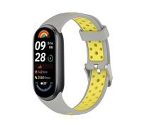 TPUOTI Correa de silicona para Xiaomi Smart Band 9 Smartwatch Sport Accesorios para la pulsera de la pulsera para Mi Band 8 8 8 NFC 9 Pulsera de reemplazo(Gray Yellow)