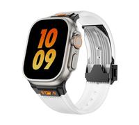 TPUOTI Correa de silicona suave para Apple Watch Ultra 2 1 49mm S10 46mm Series10 9 8 7 41 45mm Banda de silicona para IWatch 6 5 4 Se 42mm 44mm Correas de reloj para hombre(B Tran)
