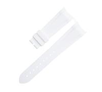 TPUOTI Correa especial para reloj de goma fluorada de 22mm, esfera especial de 41mm para correa Tudor Bay GMT, pulsera con hebilla plegable de extremo curvado(White)