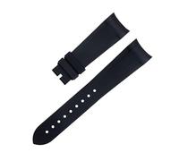 TPUOTI Correa especial para reloj de goma fluorada de 22mm, esfera especial de 41mm para correa Tudor Bay GMT, pulsera con hebilla plegable de extremo curvado(Black)