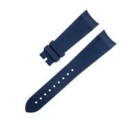 TPUOTI Correa especial para reloj de goma fluorada de 22mm, esfera especial de 41mm para correa Tudor Bay GMT, pulsera con hebilla plegable de extremo curvado(Blue)