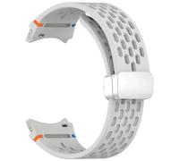 TPUOTI Correa magnética de 20mm para Samsung Galaxy Watch 4 5 Pro 6 7 7LTE 44mm 40mm Watch4/6 banda clásica de silicona sin huecos Correas(Light GrayS,Classic 43mm 47mm)