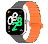 TPUOTI Correa magnética de silicona para Redmi Watch 4 Accesorios Reemplazo Smart Watch Wnstand Sport Sport Pulsera para Miband 8Pro Watch Bands(Gray-Orange,For Redmi Watch 4)