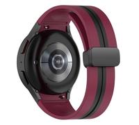 TPUOTI Correa magnética de silicona para Samsung Watch 4/5/6 40 44 mm 5Pro 45 mm Band para Galaxy Watch 4/6 Classic 42 43 mm 46 47 mm de velas(Wine red black,Watch 4 Classic 46MM)