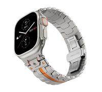 TPUOTI Correa para Apple Watch Ultra 2 49mm Series 10 9 8 7 se 6 5 4 Correa de acero inoxidable para iwatch 49 42 46mm 41 45mm 40 44mm Correas de reloj(Titanium Orange,For iwatch 10 42mm)