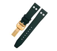 TPUOTI Correa suave para IWC Big Pilot Mark Portugieser, pulsera de 20mm, 21mm, 22mm, goma fluorada natural FKM con correa de reloj con remache(Green4,20MM)
