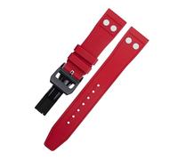 TPUOTI Correa suave para IWC Big Pilot Mark Portugieser, pulsera de 20mm, 21mm, 22mm, goma fluorada natural FKM con correa de reloj con remache(Red2,20MM)