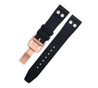 TPUOTI Correa suave para IWC Big Pilot Mark Portugieser, pulsera de 20mm, 21mm, 22mm, goma fluorada natural FKM con correa de reloj con remache(Black 4,22MM)