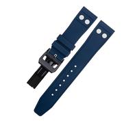 TPUOTI Correa suave para IWC Big Pilot Mark Portugieser, pulsera de 20mm, 21mm, 22mm, goma fluorada natural FKM con correa de reloj con remache(Blue2,21MM)