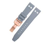 TPUOTI Correa suave para IWC Big Pilot Mark Portugieser, pulsera de 20mm, 21mm, 22mm, goma fluorada natural FKM con correa de reloj con remache(Gray4,20MM)