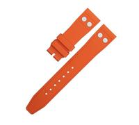TPUOTI Correa suave para IWC Big Pilot Mark Portugieser, pulsera de 20mm, 21mm, 22mm, goma fluorada natural FKM con correa de reloj con remache(Orange,21MM)