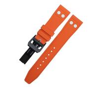 TPUOTI Correa suave para IWC Big Pilot Mark Portugieser, pulsera de 20mm, 21mm, 22mm, goma fluorada natural FKM con correa de reloj con remache(Orange2,21MM)